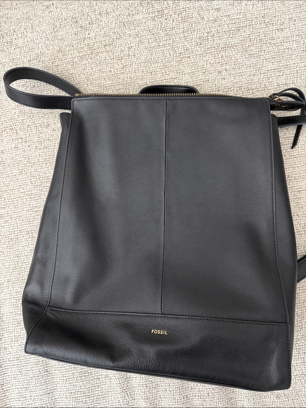 Fossil Black Leather Backpack Bag
